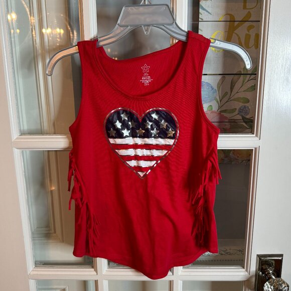 Other - American Flag Big Girls Tank Top L‎ (10-12)